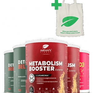 2x Detox Belly Burn + 2x Metabolism Booster Extreme + Vitamin D3 + Vitamin C + NF bag paquet